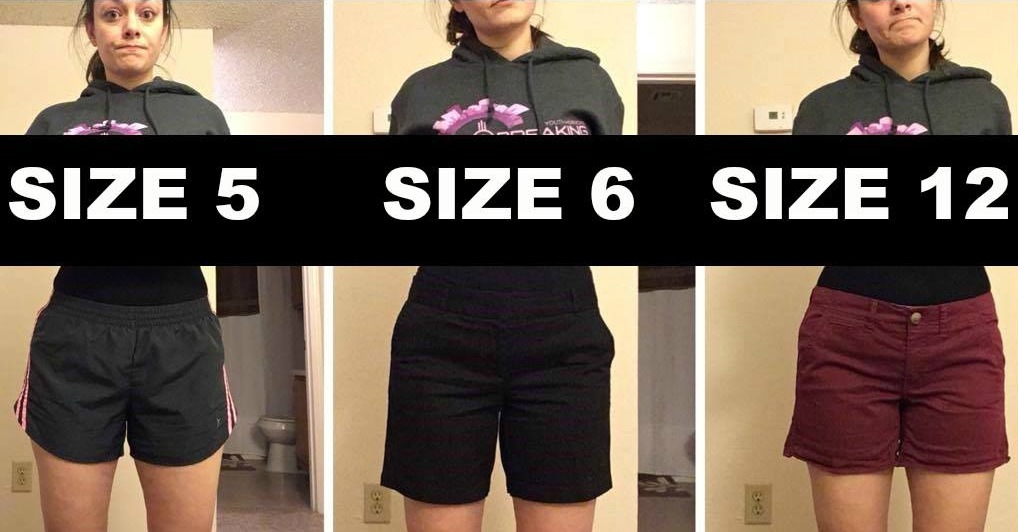 After Trying On 3 Pairs Of Shorts With Different Sizes, She Has A