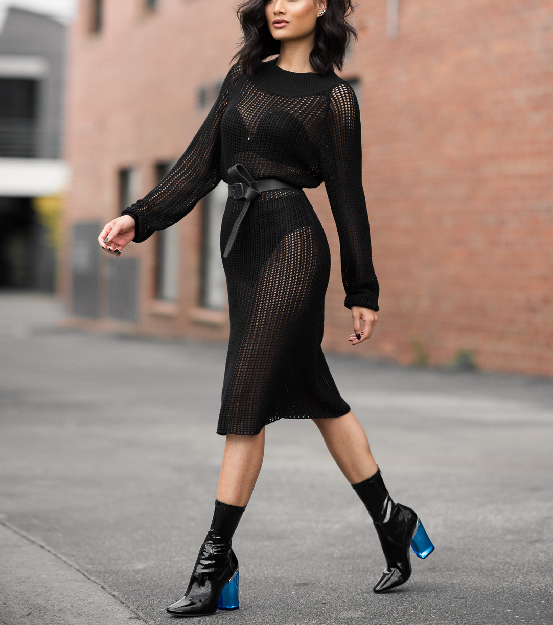 dress with heel boots