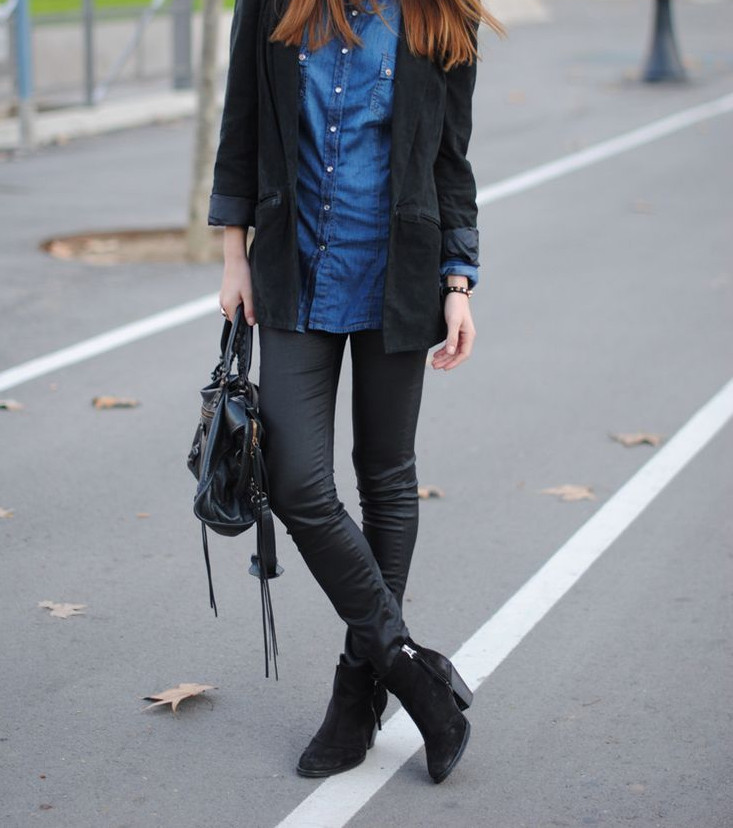 outfits with black heel boots