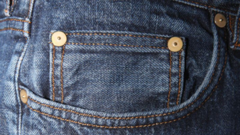 buttons on jean pockets